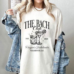 T-shirt Bachelorette personnalisée Cocktail rétro Noir