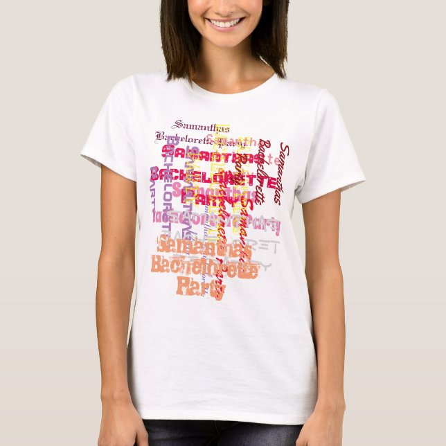 T-shirt Bachelorte de texte personnalisé rose (Devant)