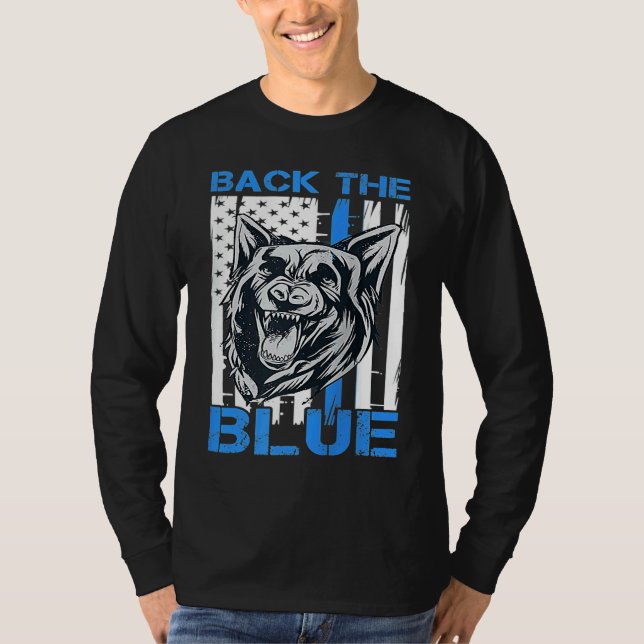 T-shirt Back The Blue  Police Dog Enthusiast K 9 Police Of (Devant)