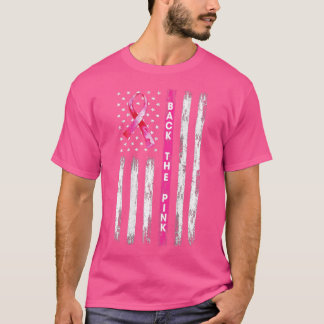 T-shirt Back The Pink Ribbon American Flag Breast Cancer A