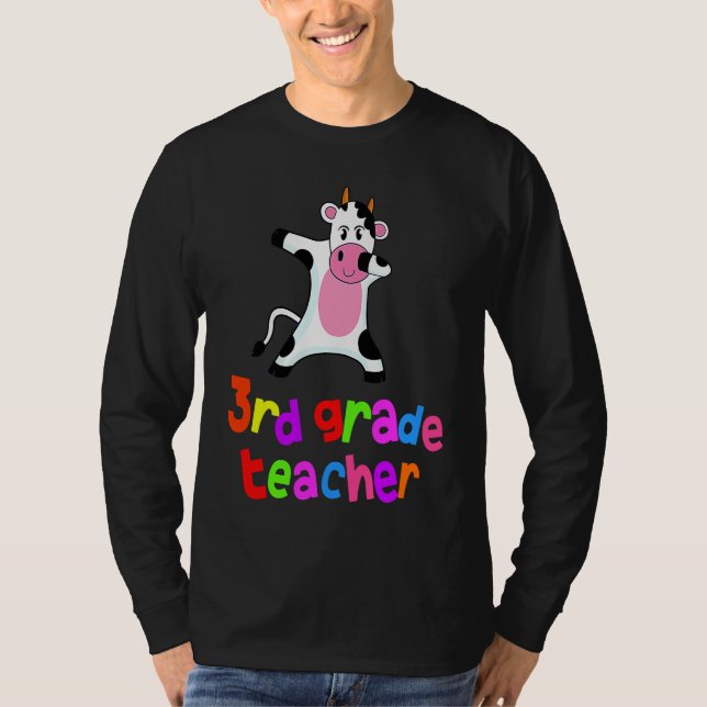 T-shirt Back to School  3rd Grade Teacher Dabbing Cow Dab (Devant)