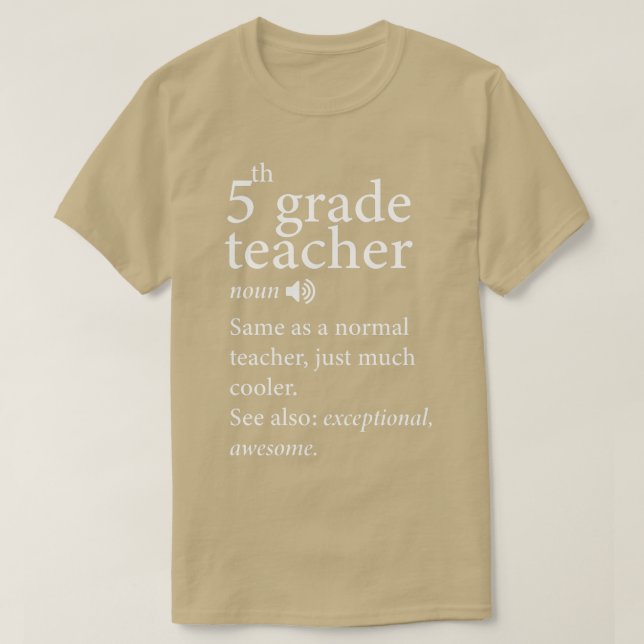 T-shirt Back to school-5th-Grade-Teacher-Funny-Definition- (Design devant)