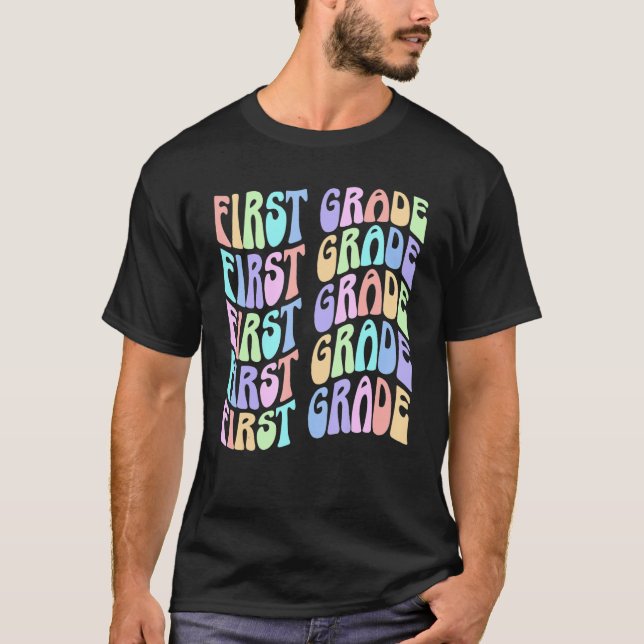 T-shirt Back To School First Grade Vibes First Day Teacher (Devant)