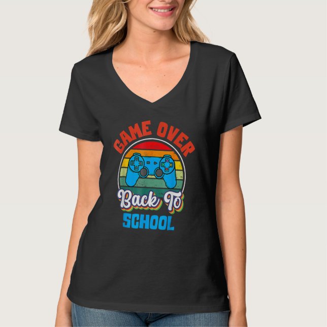 T-shirt Back To School  Game Over Teacher Student Controll (Devant)