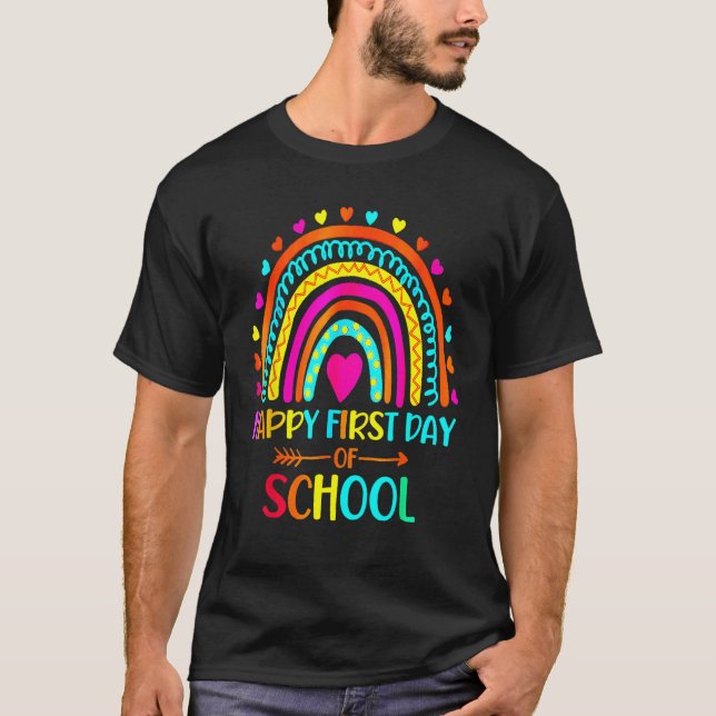T-shirt Back To School  Happy First Day Of School For Teac (Devant)