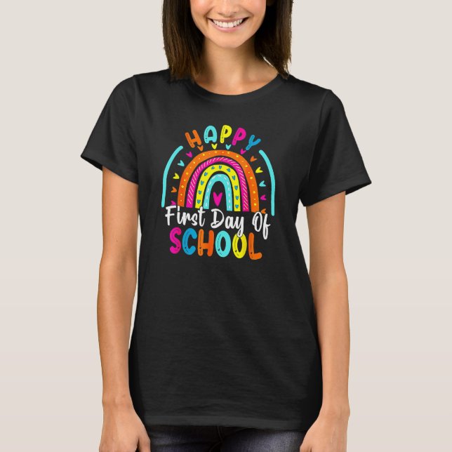 T-shirt Back To School  Happy First Day Of School For Teac (Devant)