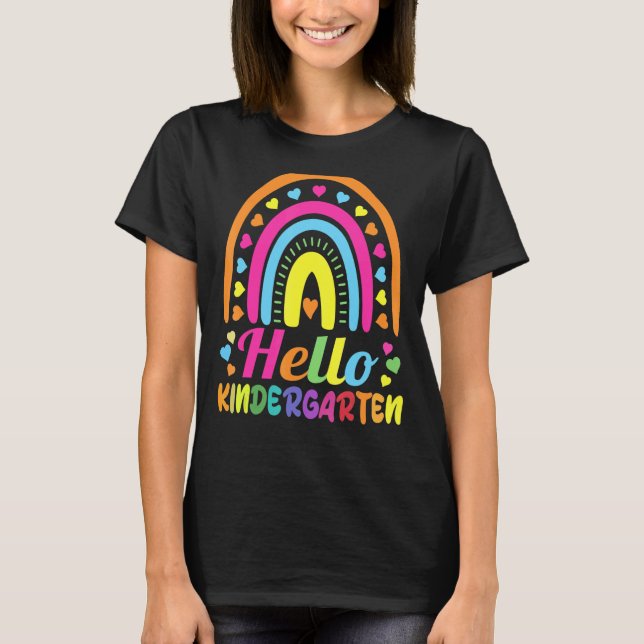 T-shirt Back to School Hello Kindergarten Squad Teachers & (Devant)