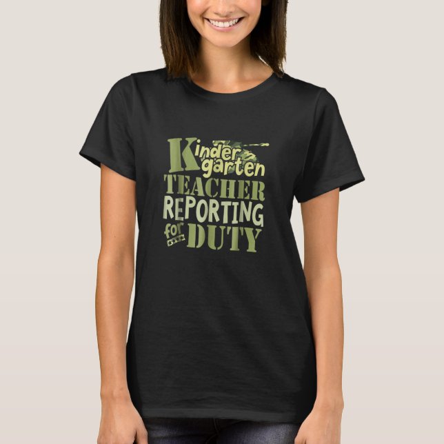 T-shirt Back To School Kindergarten Teacher Military Camo  (Devant)