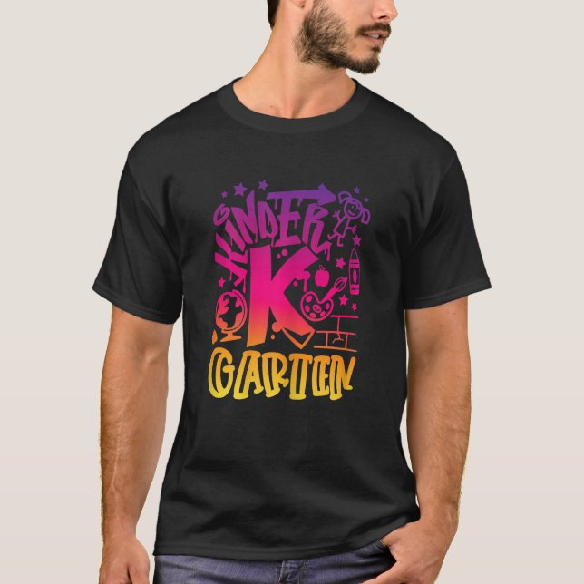 T-shirt Back To School Kindergarten Team Teacher Girl Graf (Devant)