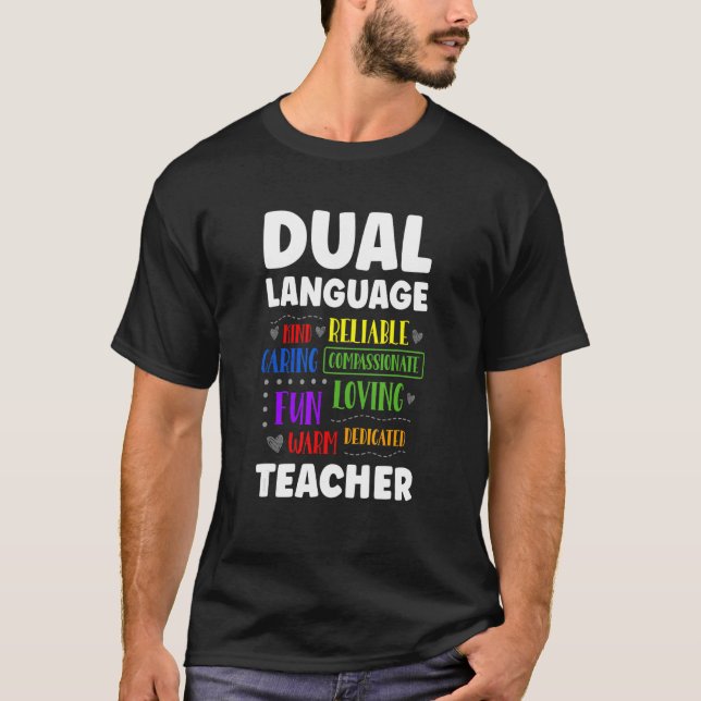 T-shirt Back To School Squad Cute Dual Language Teacher (Devant)