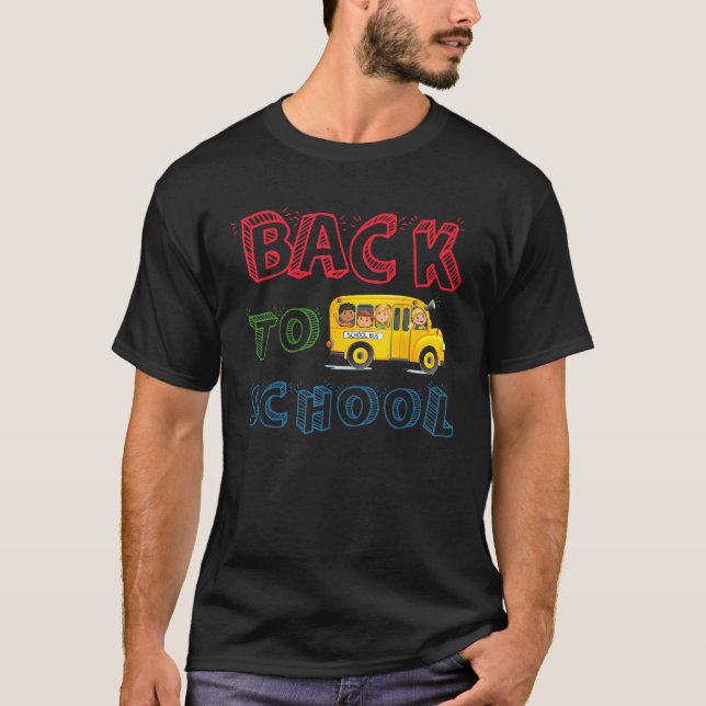 T-shirt Back To School Students School Bus Teaching (Devant)