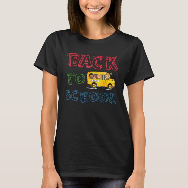 T-shirt Back To School Students School Bus Teaching (Devant)