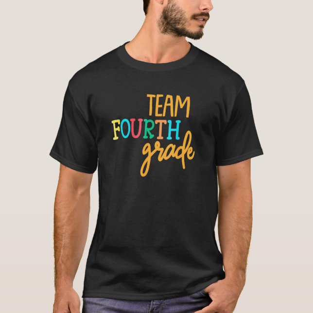 T-shirt Back To School Team 4th Fourth Grade Teacher Cute (Devant)
