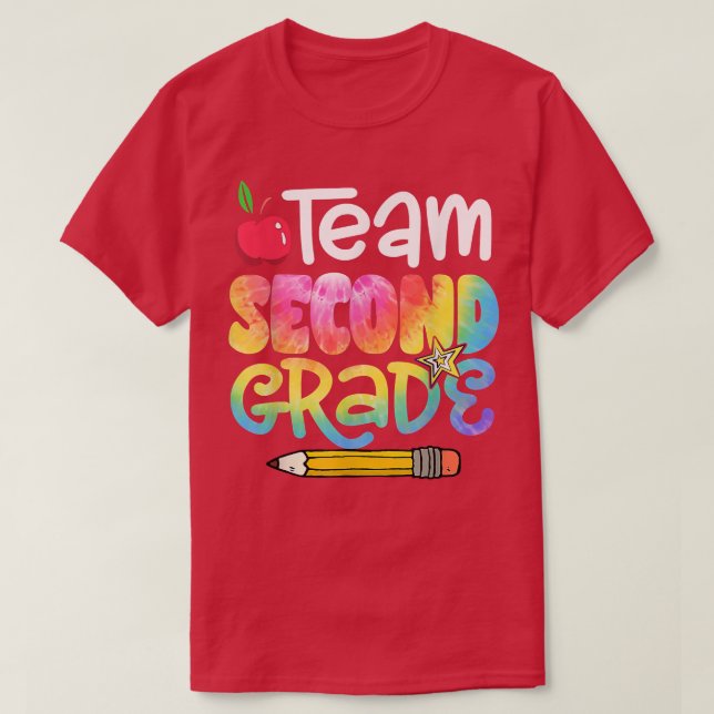 T-shirt Back To School Team Second Grade Tie Dye 2nd Grade (Design devant)