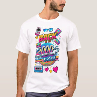 T-shirt Back to The 2000s Retro Design Vintage Theme Party