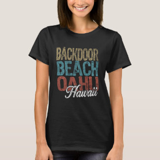 T-shirt Backdoor Beach OAHU Hawaii HIBISCUS AND SCRIPT Thr