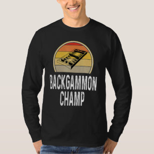 T-shirt Backgammon Champ Boardgame Jeu Joueur Retro