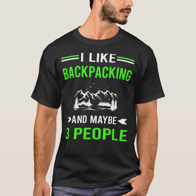 T-shirt Backpacker Green 3 personnes sac à dos (Devant)