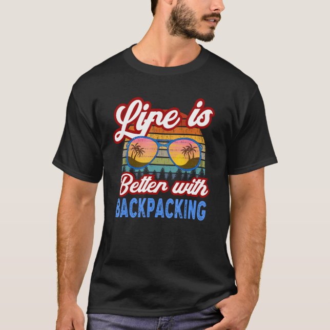T-shirt Backpacking   With Backpacking  Saying (Devant)