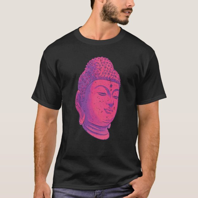 T-shirt Backprint Buddha head holiness and chakra (Devant)