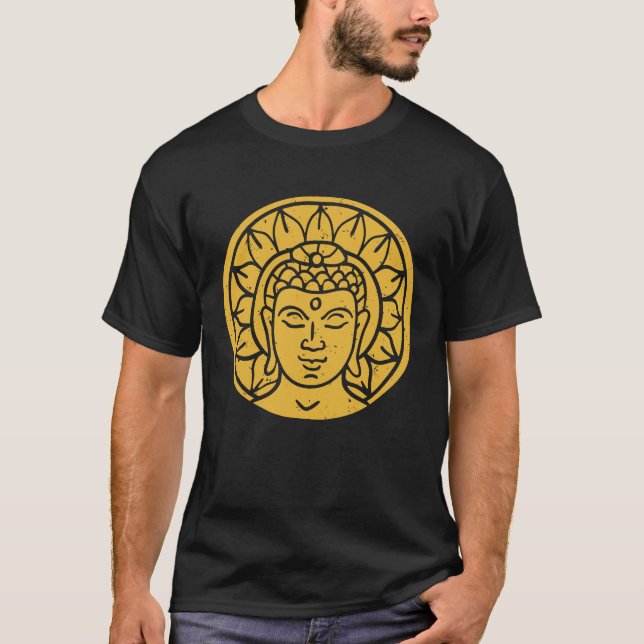 T-shirt Backprint Buddha Head Spiritual Chi (Devant)