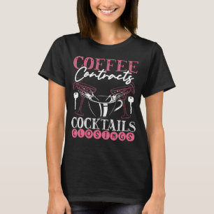 T-shirt Backprint Coffee Contrats Cocktails Fermetures Rée