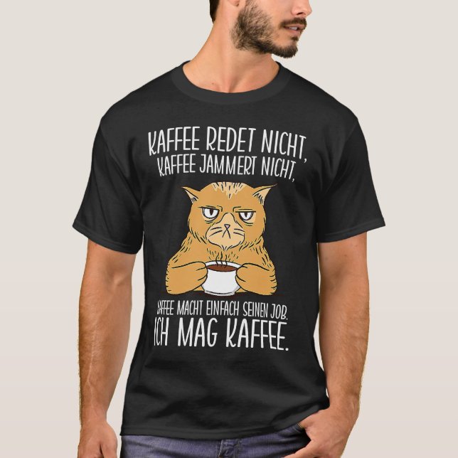 T-shirt Backprint Coffee doesn't talk and whine I like cof (Devant)