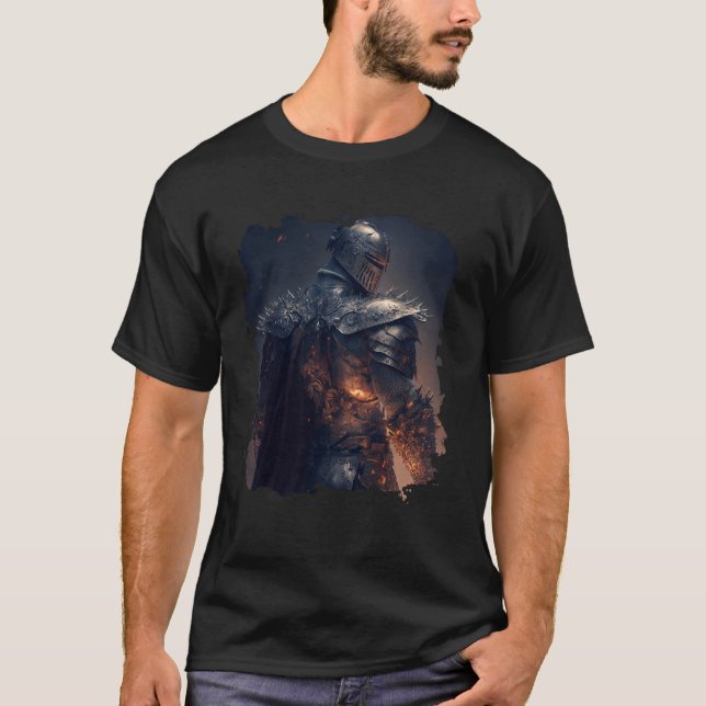 T-shirt Backprint Epic Knight Hero Dark World s form (Devant)