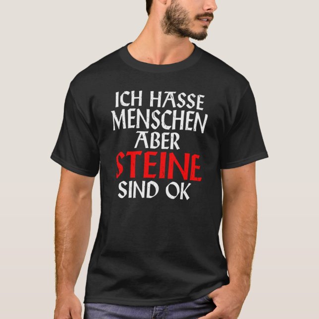 T-shirt Backprint I hate people but stones are ok (Devant)