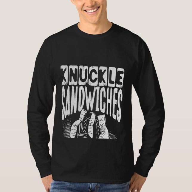 T-shirt Backprint Knuckle Sandwiches Are Free Boxing (Devant)