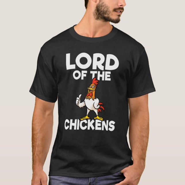 T-shirt Backprint Lord of the Chickens chicken breeders fa (Devant)