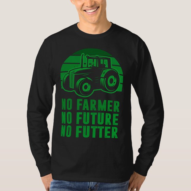 T-shirt Backprint No Farmer no future no Futter (Devant)