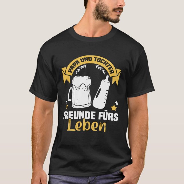 T-shirt Backprint Papa und Tochter Freunde für Leben Germa (Devant)