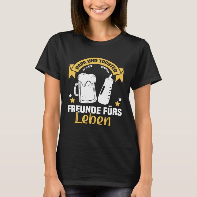 T-shirt Backprint Papa und Tochter Freunde für Leben Germa (Devant)