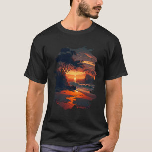 T-shirt Backprint Plage de rêve tropical Détente en mer ou