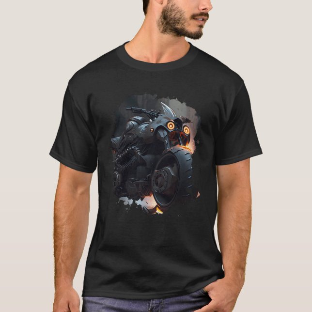 T-shirt Backprint Powerful Darkness Journey an epic motorc (Devant)