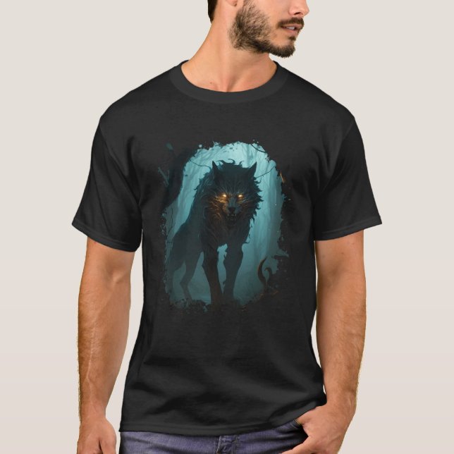 T-shirt Backprint Shadowhunters in the darkest forest a le (Devant)