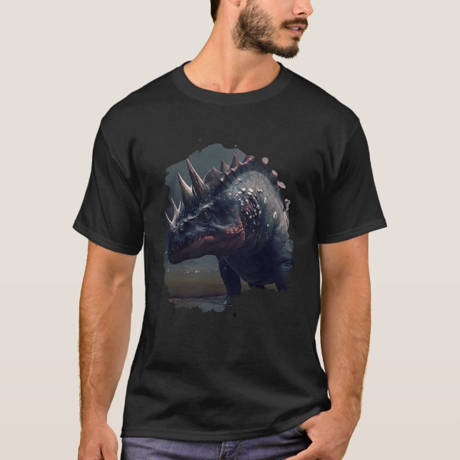 T-shirt Backprint The mystical dinosaur an epic fantasy ad (Devant)