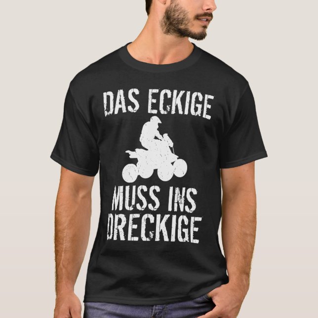 T-shirt Backprint The square Must go dirty Quad ATV quad r (Devant)