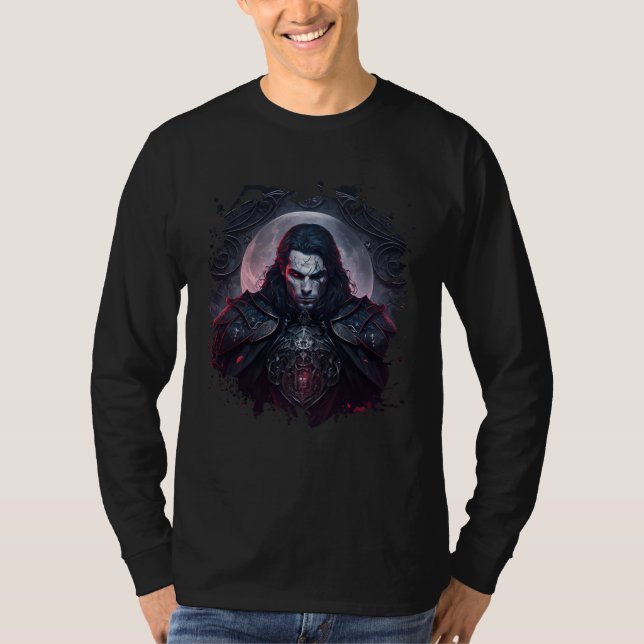 T-shirt Backprint The vampire a mystery from the fantasy u (Devant)
