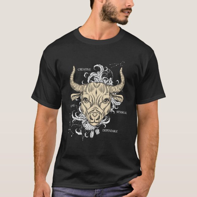 T-shirt Backprint Zodiac Sign Taurus (Devant)