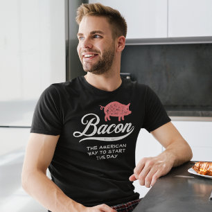 T-shirt Bacon American Carnivore Petit Déjeuner Retro