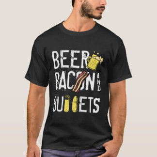 T-shirt Bacon de bières Puces amusant propriétaire de pist