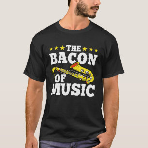 T-shirt Bacon De Musique Saxophone Lecteur Saxophoniste M