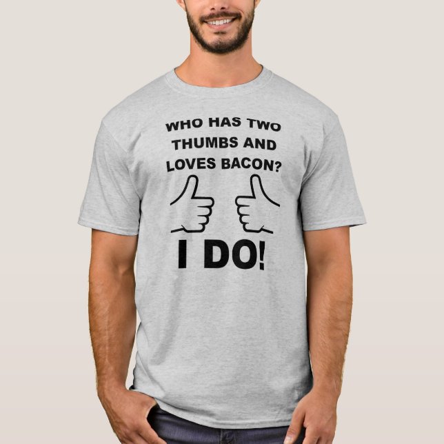 T-shirt Bacon Deux Pouces en l'air (Devant)