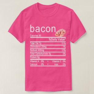 T-shirt bacon étiquette de la valeur nutritive
