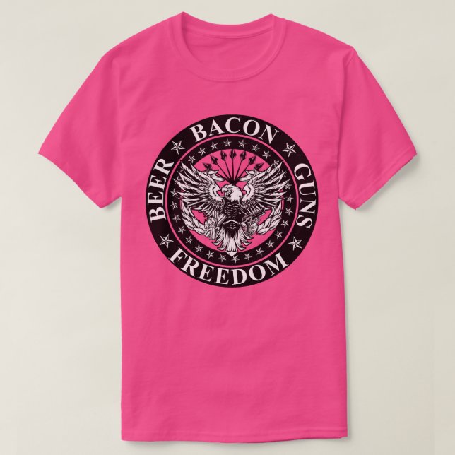 T-SHIRT BACON GUNS BIÈRE LIBERTÉ 1 (Design devant)