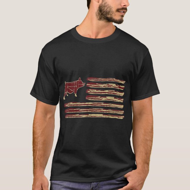 T-shirt Bacon Indicateur Cochon Vintage (Devant)