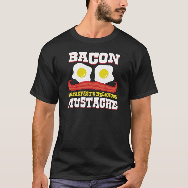 T-shirt Bacon Mustache (Devant)