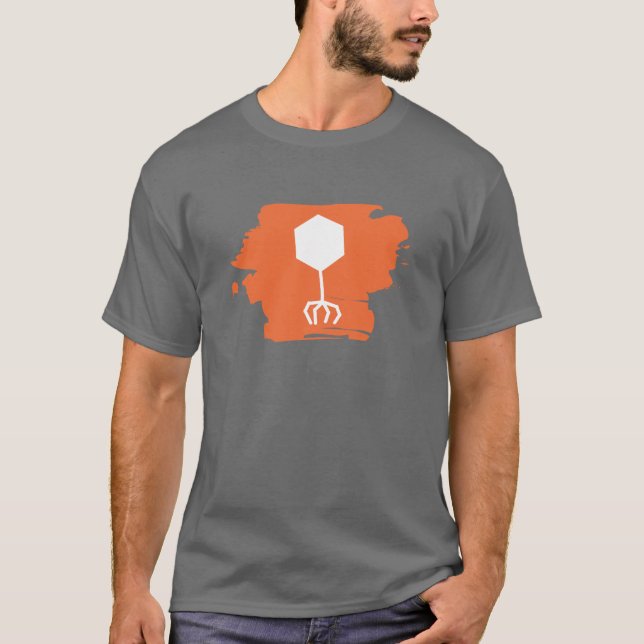 T-shirt bactériophage de logo (orange) (Devant)